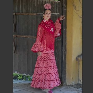 Vestido Flamenca Niña ROCINA Coral Lunares