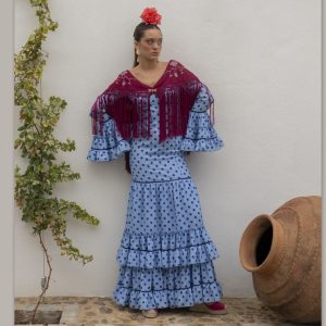 Vestido Flamenca REVUELO Celeste Lunar Marino