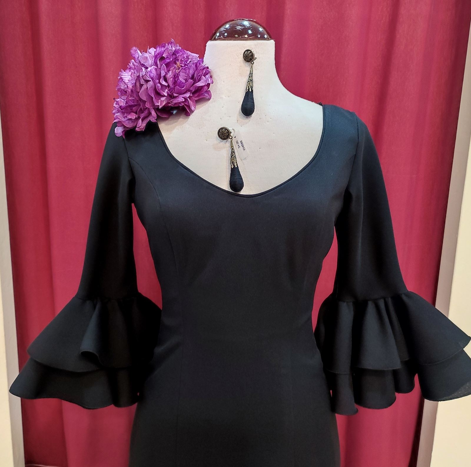 Vestido Flamenca ANGELA Negro - Imagen 4