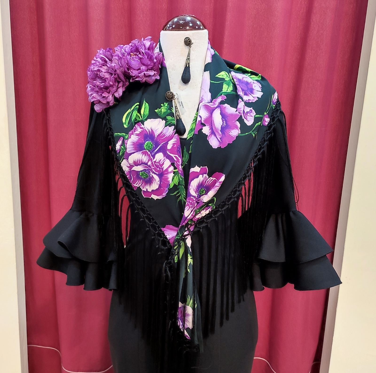 Vestido Flamenca ANGELA Negro - Imagen 2