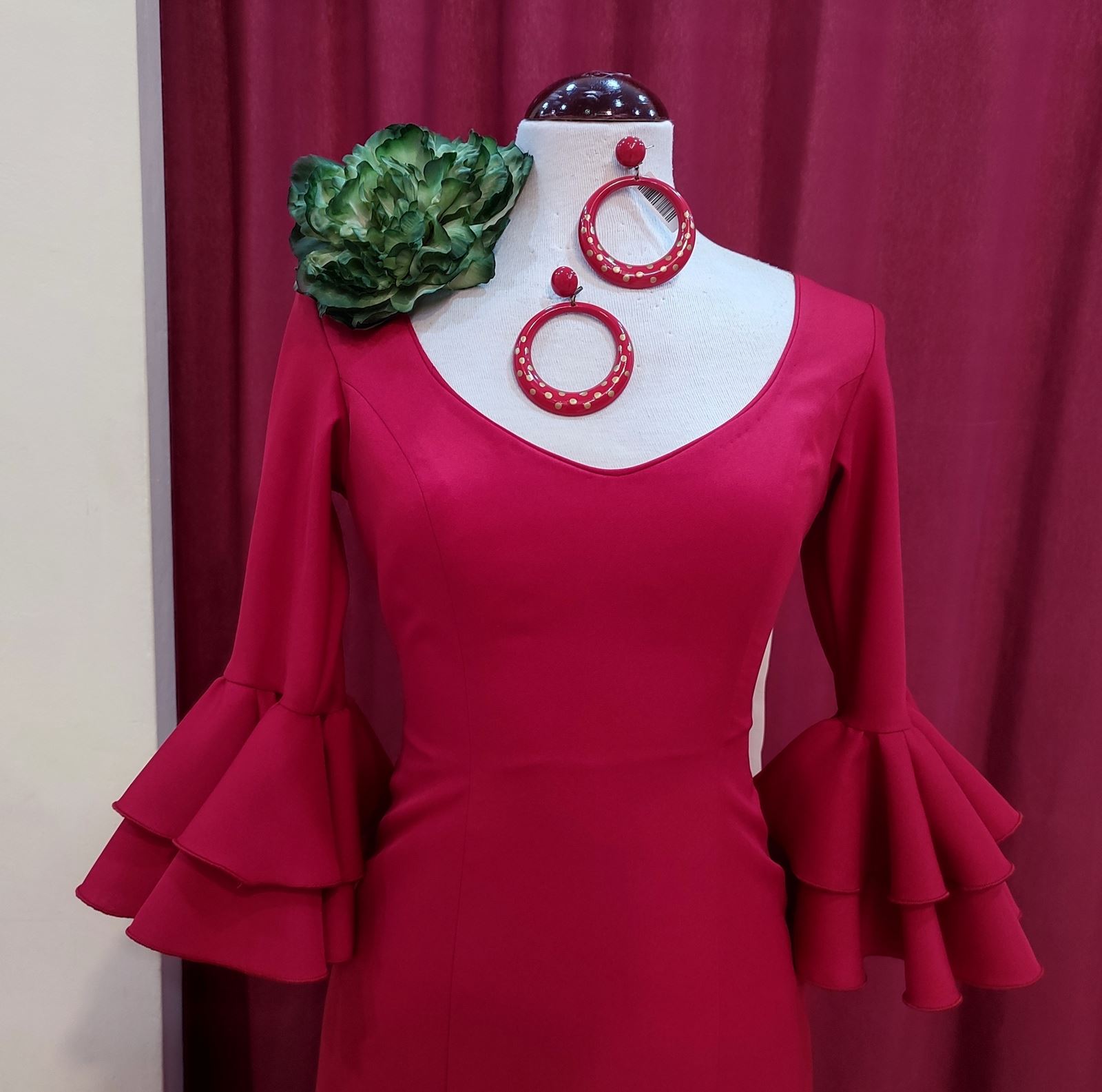 Vestido Flamenca ANGELA Rojo - Imagen 4