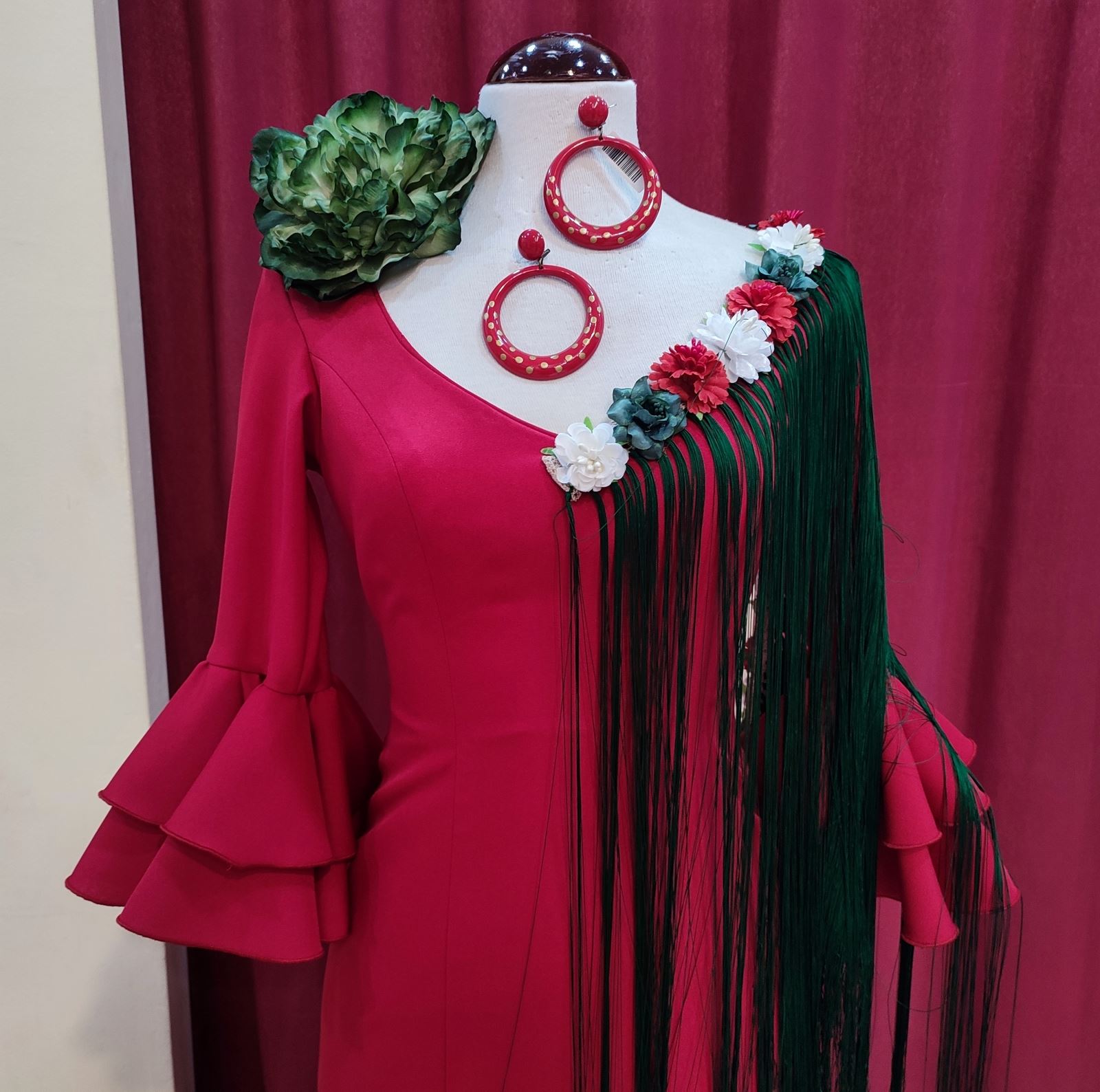 Vestido Flamenca ANGELA Rojo - Imagen 2