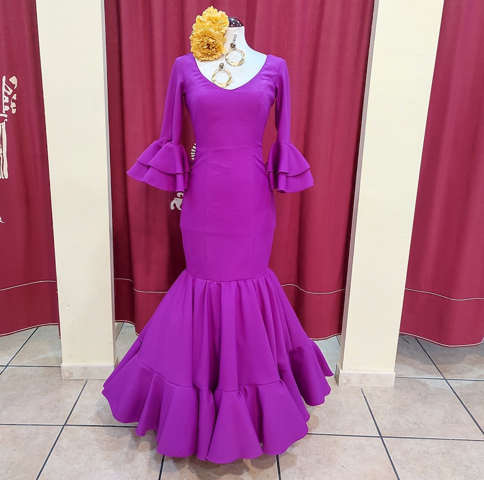 Vestido Flamenca ANGELA Buganvilla - Imagen 3