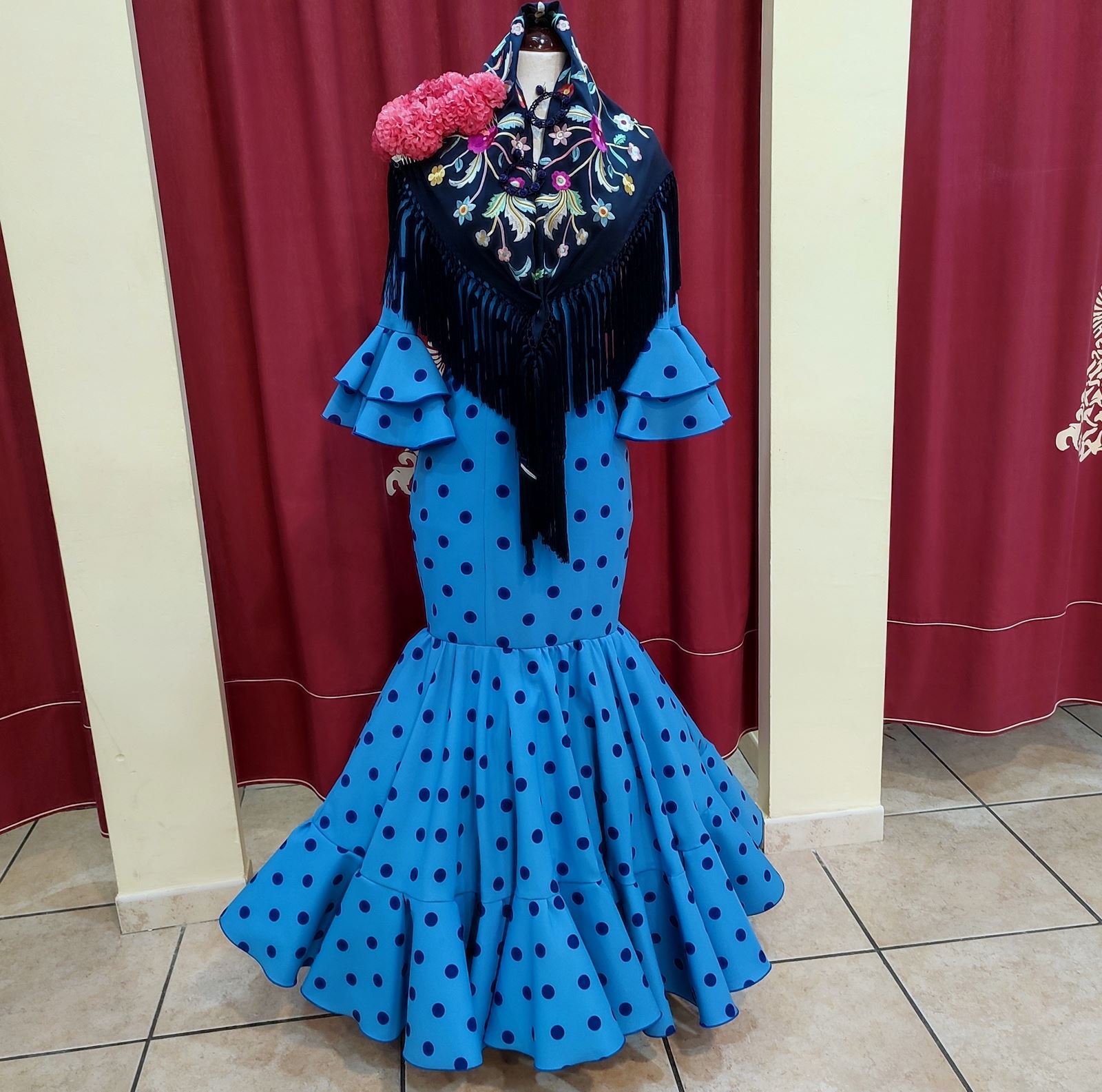Vestido Flamenca ANGELA Ducados Lunar Marino