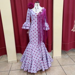 Vestido Flamenca ANGELA Malva Lunar Buganvilla