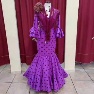 Vestido Flamenca ANGELA Violeta Lunar Marron