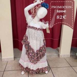 Vestido Flamenca MARGARITA Beige Lunar Multicolor