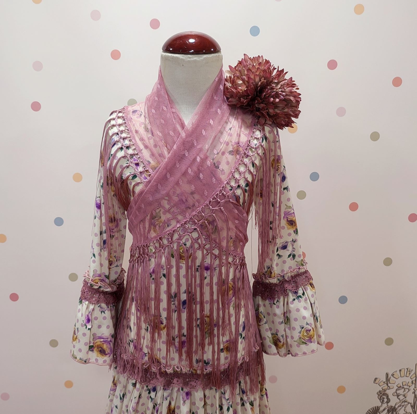 Vestido Flamenca Niña EUGENIA Estampado Maquillaje - Imagen 3