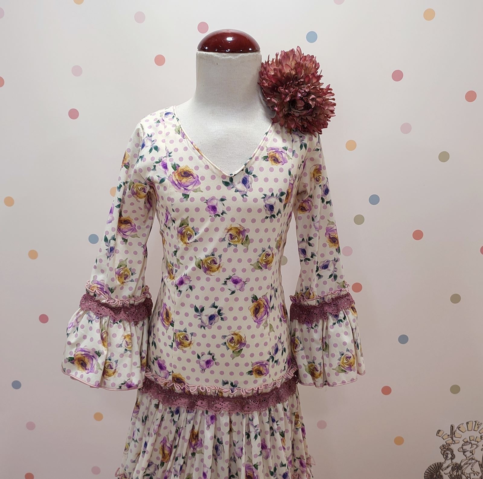 Vestido Flamenca Niña EUGENIA Estampado Maquillaje - Imagen 5