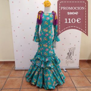 Vestido Flamenca Niña FRANCESILLA Estampado Aguamarina
