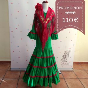 Vestido Flamenca Niña DELICIA Perforado Verde