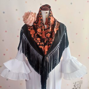 Manton Bordado CRIS Mariposas Rosas