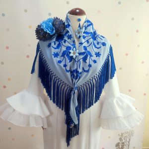 Manton Bordado CRIS Espejo Bicolor