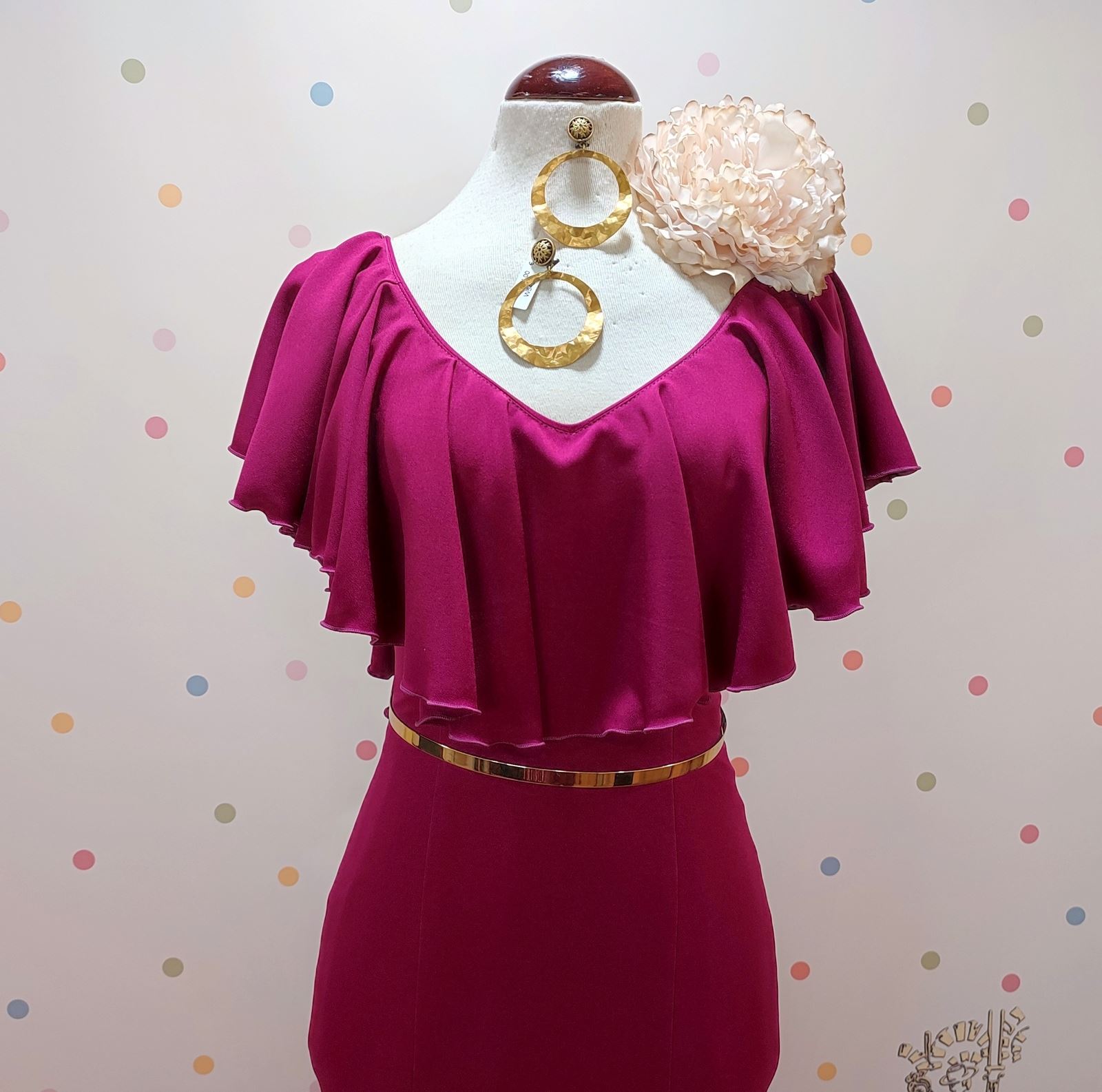 Vestido Flamenca CHICLANA Vino - Imagen 3